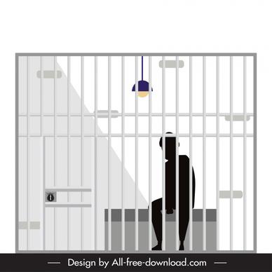 prisoner of war backdrop flat silhouette sketch