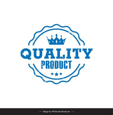 product quality stamp template serrated circle crown stars decor