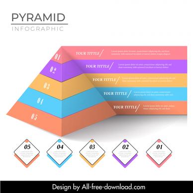 pyramid chart infographic template elegant  3d shape