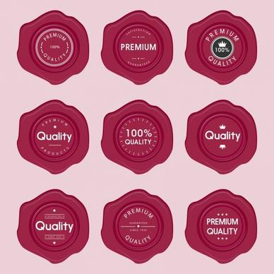 quality promotion seals collection red circles design