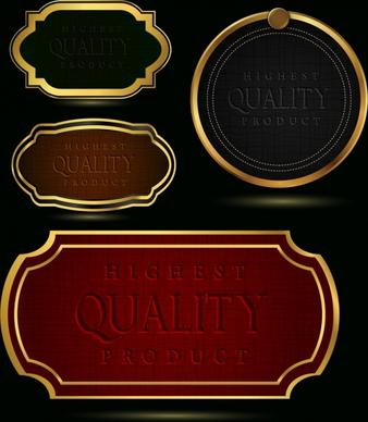 quality tags templates yellow border leather pattern decor