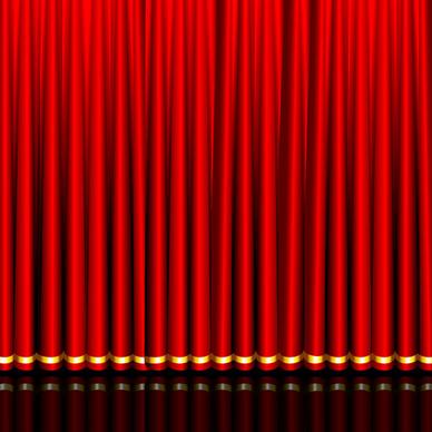 red curtain elements vector background
