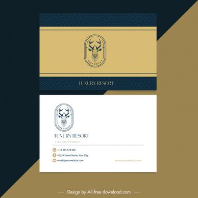 resort business card template flat classic reindeer head