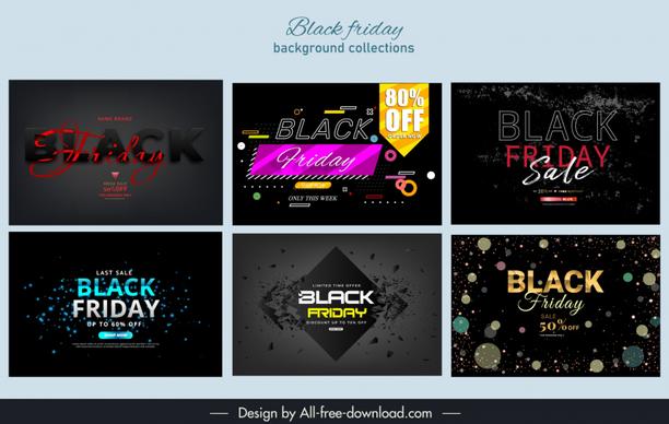 sale black friday backgrounds collection elegant dark 