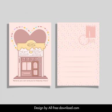 shophouse with positive quotes postcard template elegant flat classic