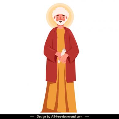 simon christian apostle icon retro cartoon character design