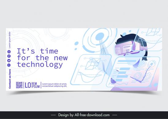 smart glasses  banner template dynamic technology screen 