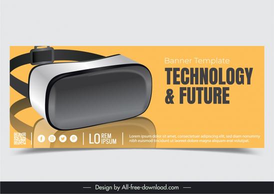 smart glasses banner template modern shiny 3d