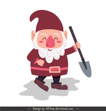 snow white and the seven dwarfs cartoon character icon tiny old man with shovel sketch