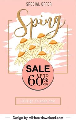 spring sale banner template classical elegance petals decor