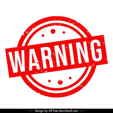 stamp warning template flat circle rectangular shape