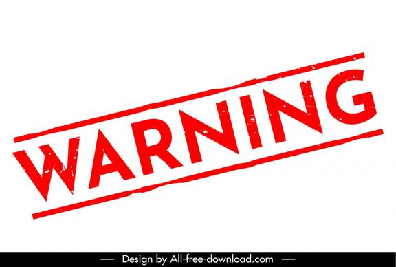 stamp warning template flat texts lines border