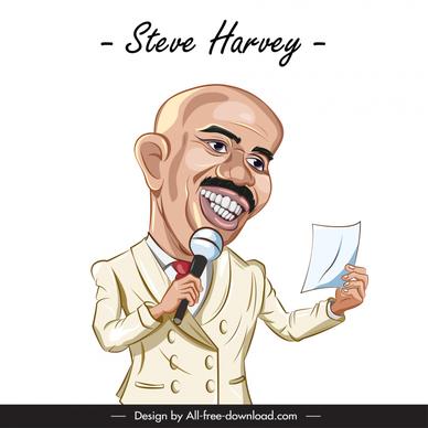 steve harvey icon funny dynamic cartoon character outline 