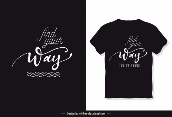 t shirt template black dark decor wording sketch