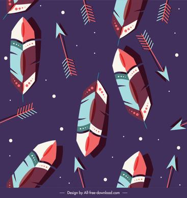tribal pattern feathers arrows sketch classical repeating decor