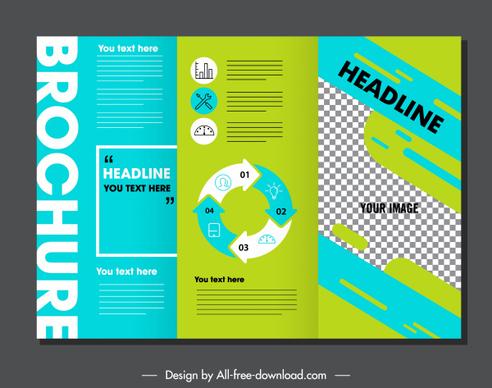 trifold brochure template modern colored checkered decor