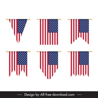 usa flags sign icon elegant modern sketch