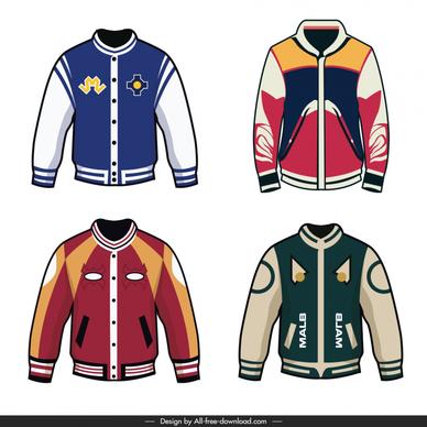 varsity jacket templates collection flat symmetric