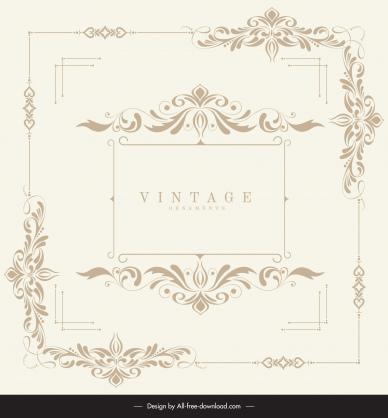 vintage frame design elements elegant symmetric shapes