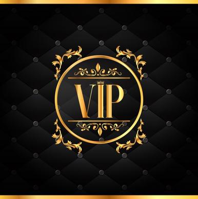 vip background golden text decorative circles black backdrop