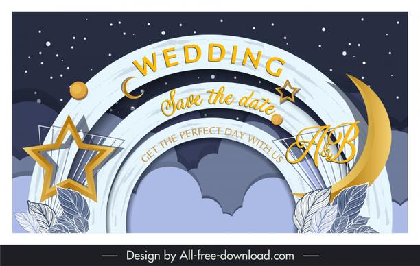wedding backdrop template elegant sky elements