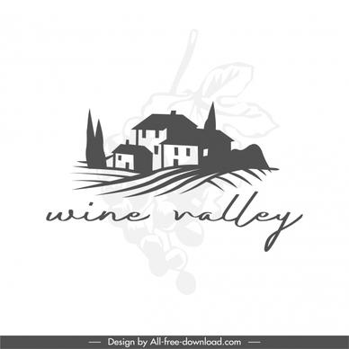 wine label decor element flat black white retro