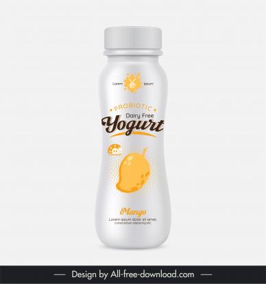 yogurt bottle packaging template mango fruit decor