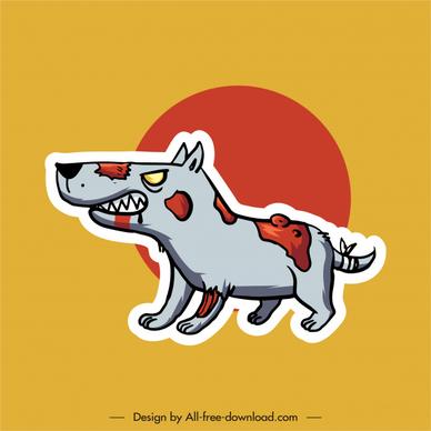zombie icon injured dog sketch flat handdrawn